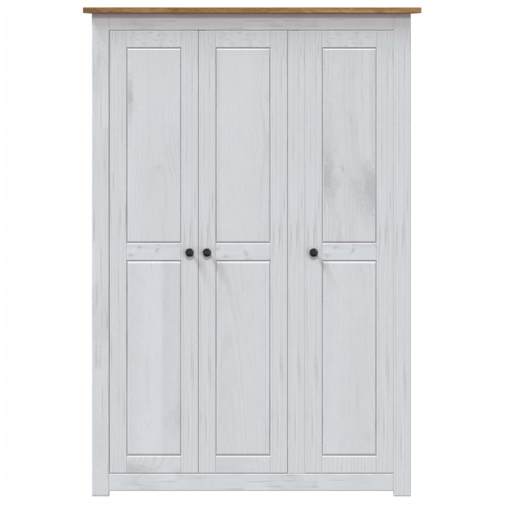 Garde-robe 3 portes Blanc 118x50x171,5cm Pin Assortiment Panama