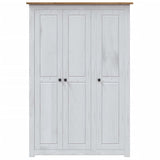 Garde-robe 3 portes Blanc 118x50x171,5cm Pin Assortiment Panama