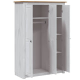 Garde-robe 3 portes Blanc 118x50x171,5cm Pin Assortiment Panama