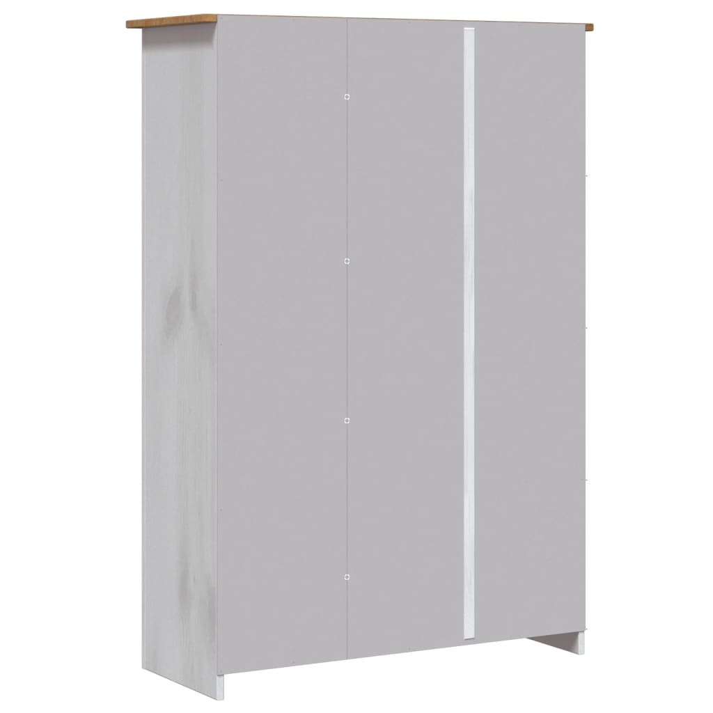 Garde-robe 3 portes Blanc 118x50x171,5cm Pin Assortiment Panama