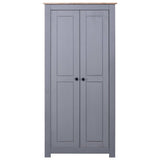 Kleiderschrank Grau 80x50x171,5 cm Panama-Sortiment aus massiver Kiefer