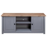 Meuble TV Gris 120x40x50 cm Bois de pin massif Gamme Panama