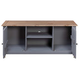 Meuble TV Gris 120x40x50 cm Bois de pin massif Gamme Panama