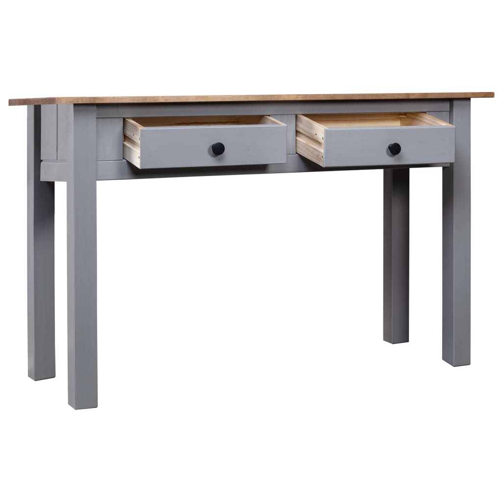 Table console Gris 110x40x72 cm Pin solide Gamme Panama