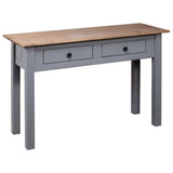 Table console Gris 110x40x72 cm Pin solide Gamme Panama