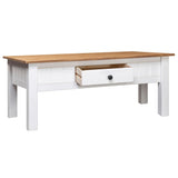 Table basse Blanc 100x60x45 cm Pin massif Assortiment Panama