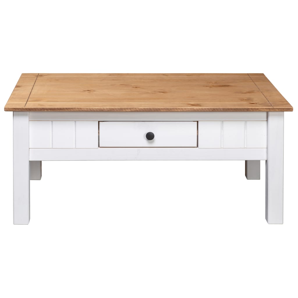 Table basse Blanc 100x60x45 cm Pin massif Assortiment Panama