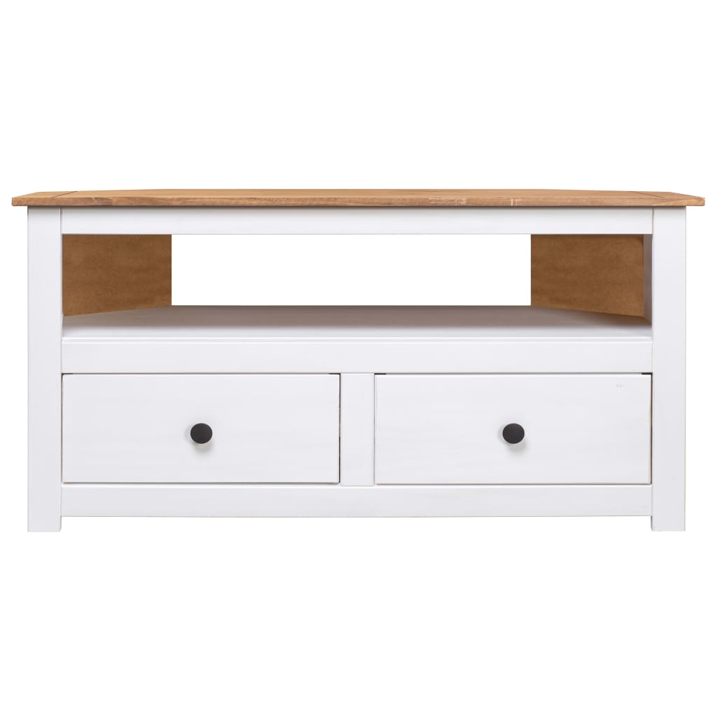 White corner TV cabinet 93x49x49 cm Pine Panama assortment