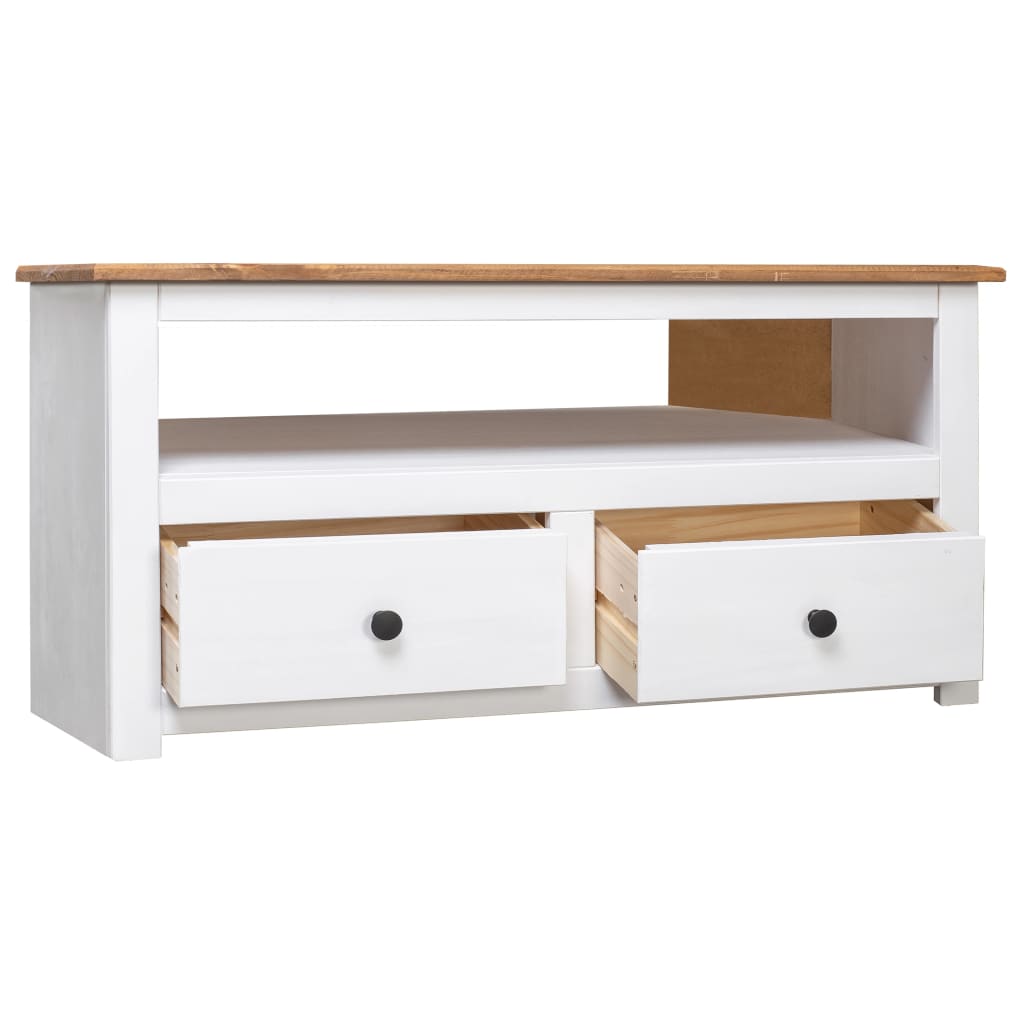 White corner TV cabinet 93x49x49 cm Pine Panama assortment