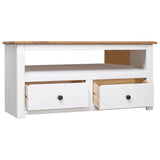 Meuble TV d'angle Blanc 93x49x49 cm Pin Assortiment Panama