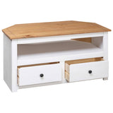 White corner TV cabinet 93x49x49 cm Pine Panama assortment