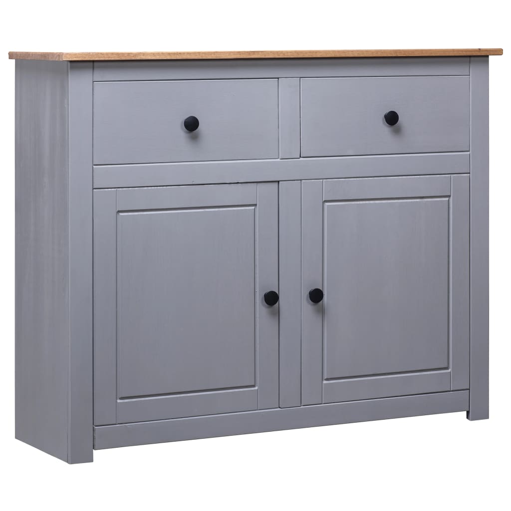 Grey Sideboard 93x40x80 cm Solid Pine Panama Assortment