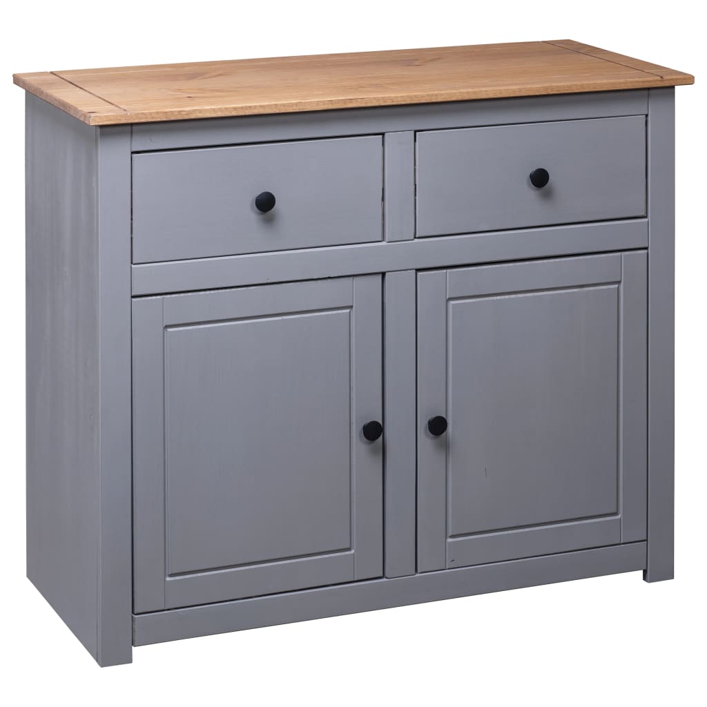 Grey Sideboard 93x40x80 cm Solid Pine Panama Assortment