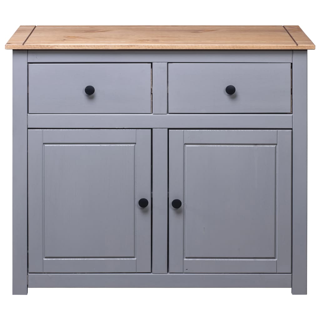 Grey Sideboard 93x40x80 cm Solid Pine Panama Assortment