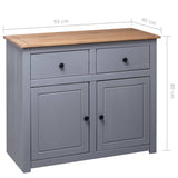 Grey Sideboard 93x40x80 cm Solid Pine Panama Assortment