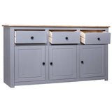 Grey Sideboard 135x40x80 cm Solid Pine Panama Assortment