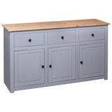 Grey Sideboard 135x40x80 cm Solid Pine Panama Assortment