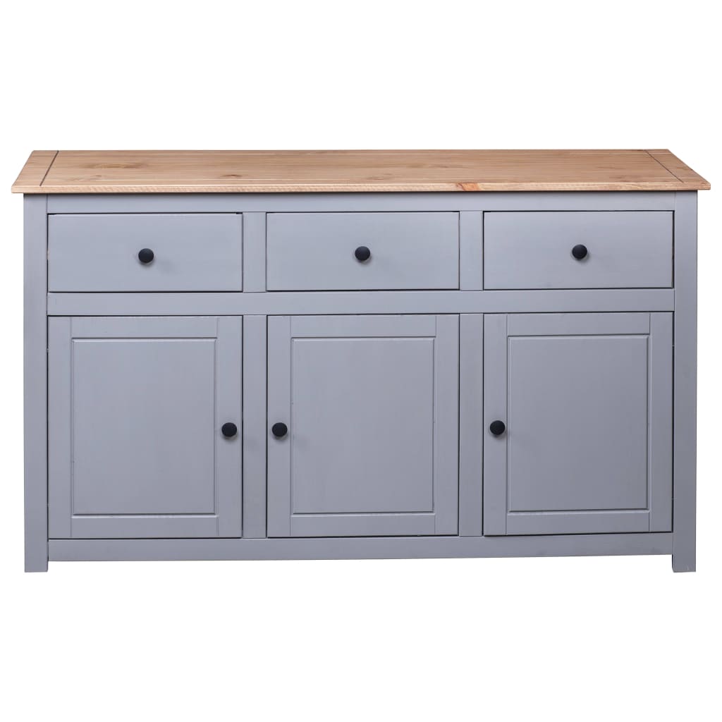 Grey Sideboard 135x40x80 cm Solid Pine Panama Assortment