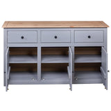 Grey Sideboard 135x40x80 cm Solid Pine Panama Assortment