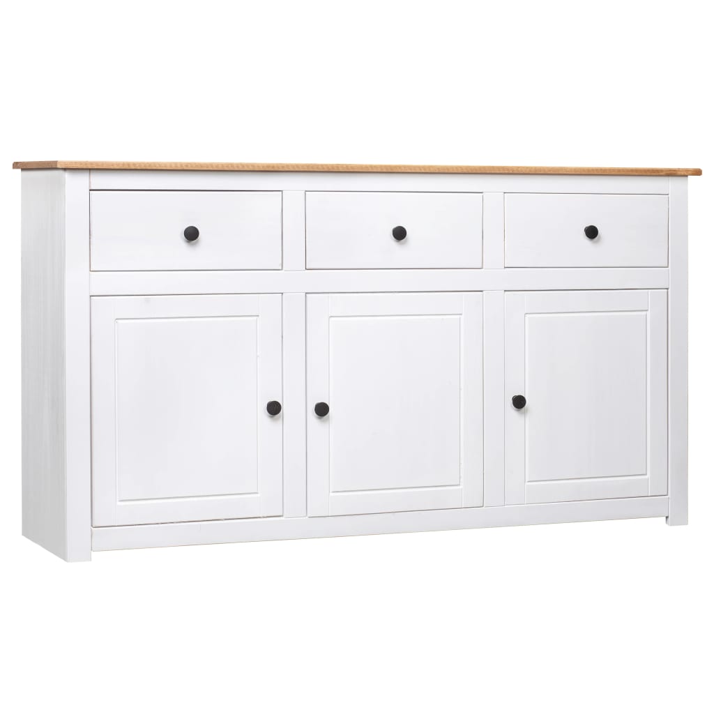 Buffet Blanc 135x40x80 cm Pin solide Gamme Panama