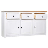 Buffet Blanc 135x40x80 cm Pin solide Gamme Panama