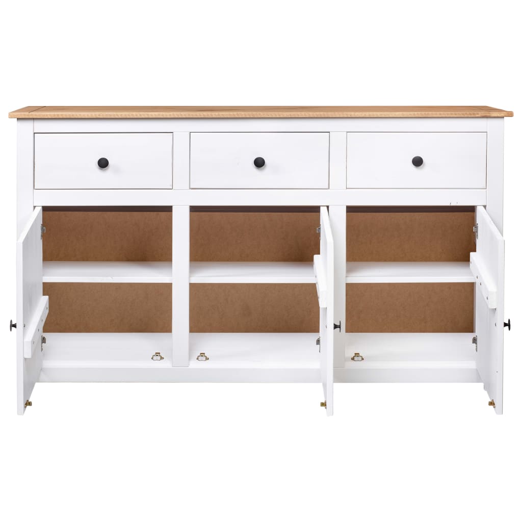 Buffet Blanc 135x40x80 cm Pin solide Gamme Panama