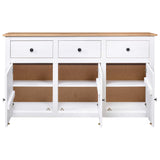 Buffet Blanc 135x40x80 cm Pin solide Gamme Panama