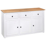 Buffet Blanc 135x40x80 cm Pin solide Gamme Panama