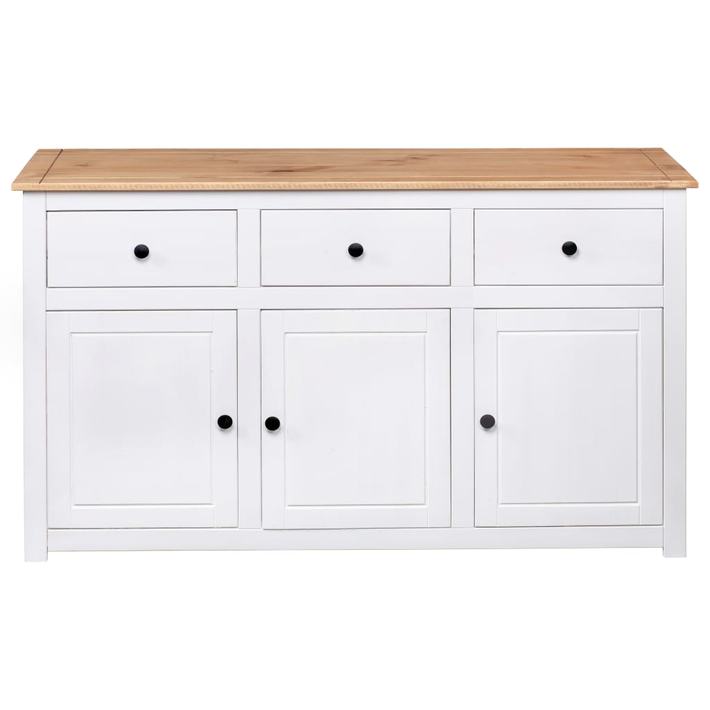 Buffet Blanc 135x40x80 cm Pin solide Gamme Panama