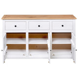 Buffet Blanc 135x40x80 cm Pin solide Gamme Panama