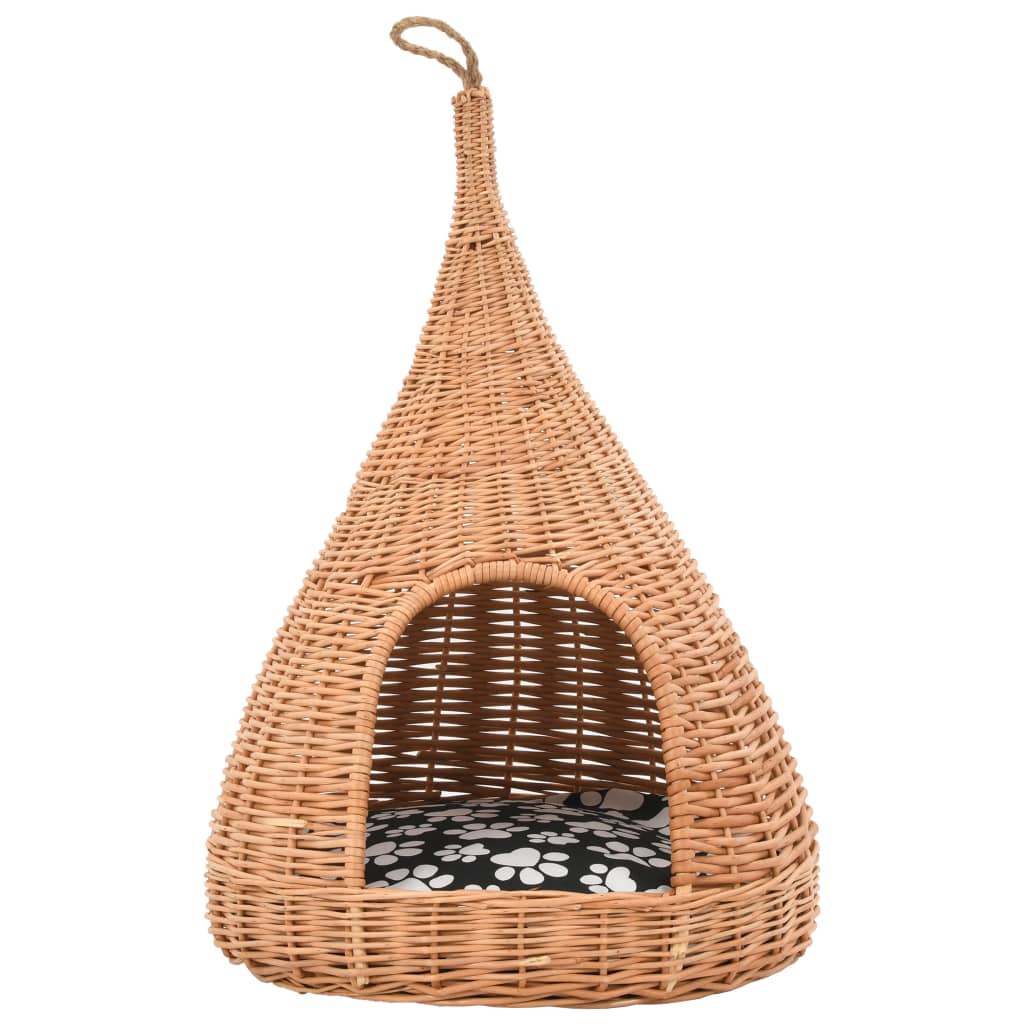 Panier pour chats avec coussin 40x60 cm Saule naturel