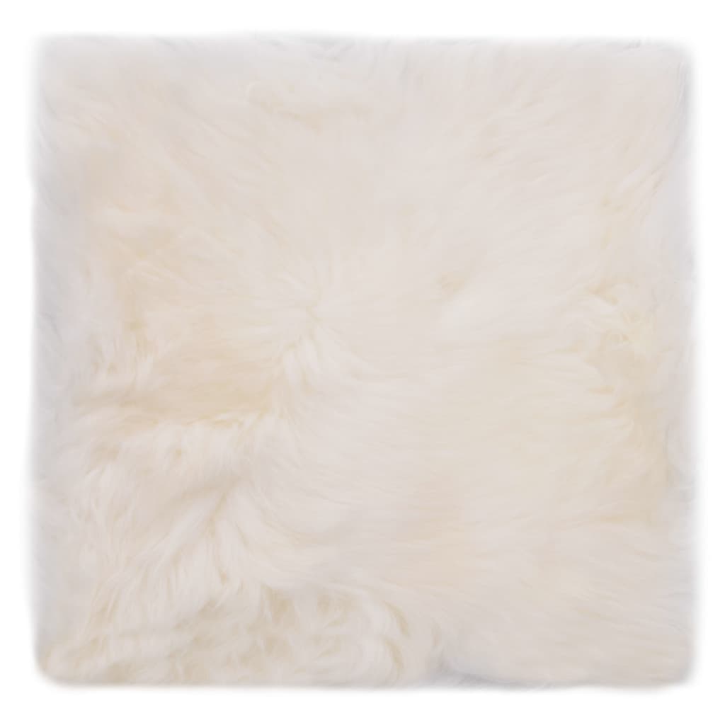 Coussins de chaise lot de 2 Blanc Peau de mouton véritable