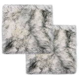 Coussins de chaise lot de 2 Mélange gris foncé Mouton véritable