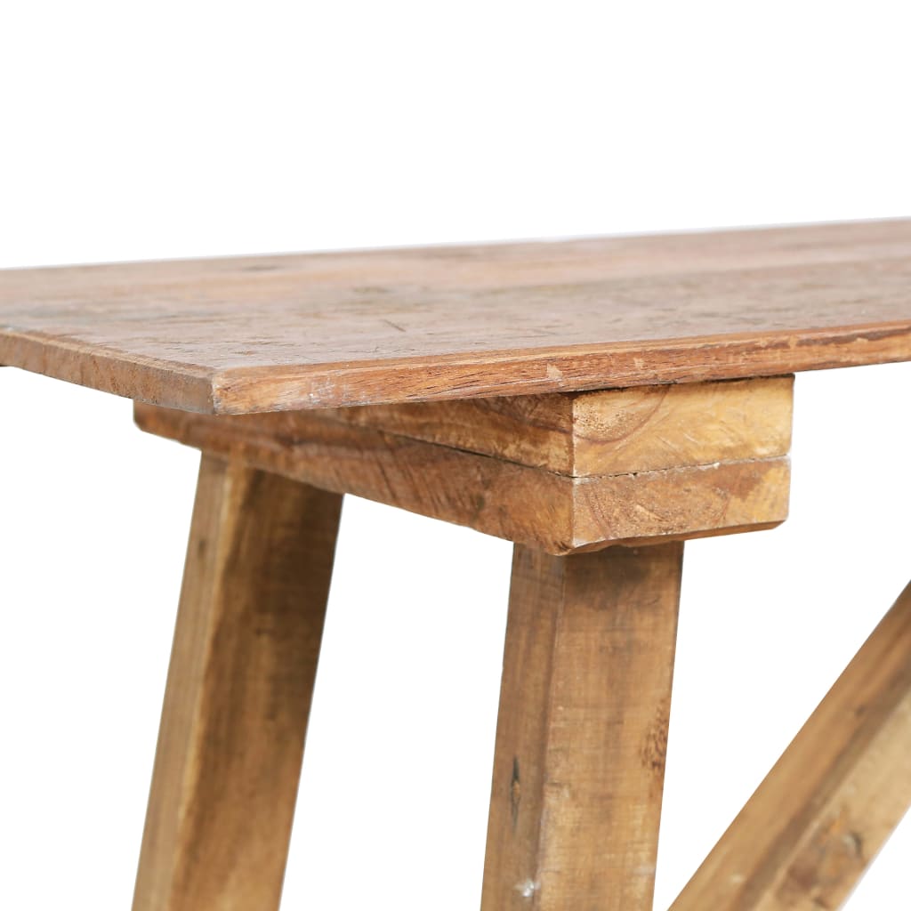 Table console 130x40x80 cm bois de récupération mélangé