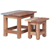 Tables gigognes 2 pcs bois d'acajou massif