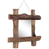 Miroir à bûches Naturel 50x50 cm bois de teck recyclé