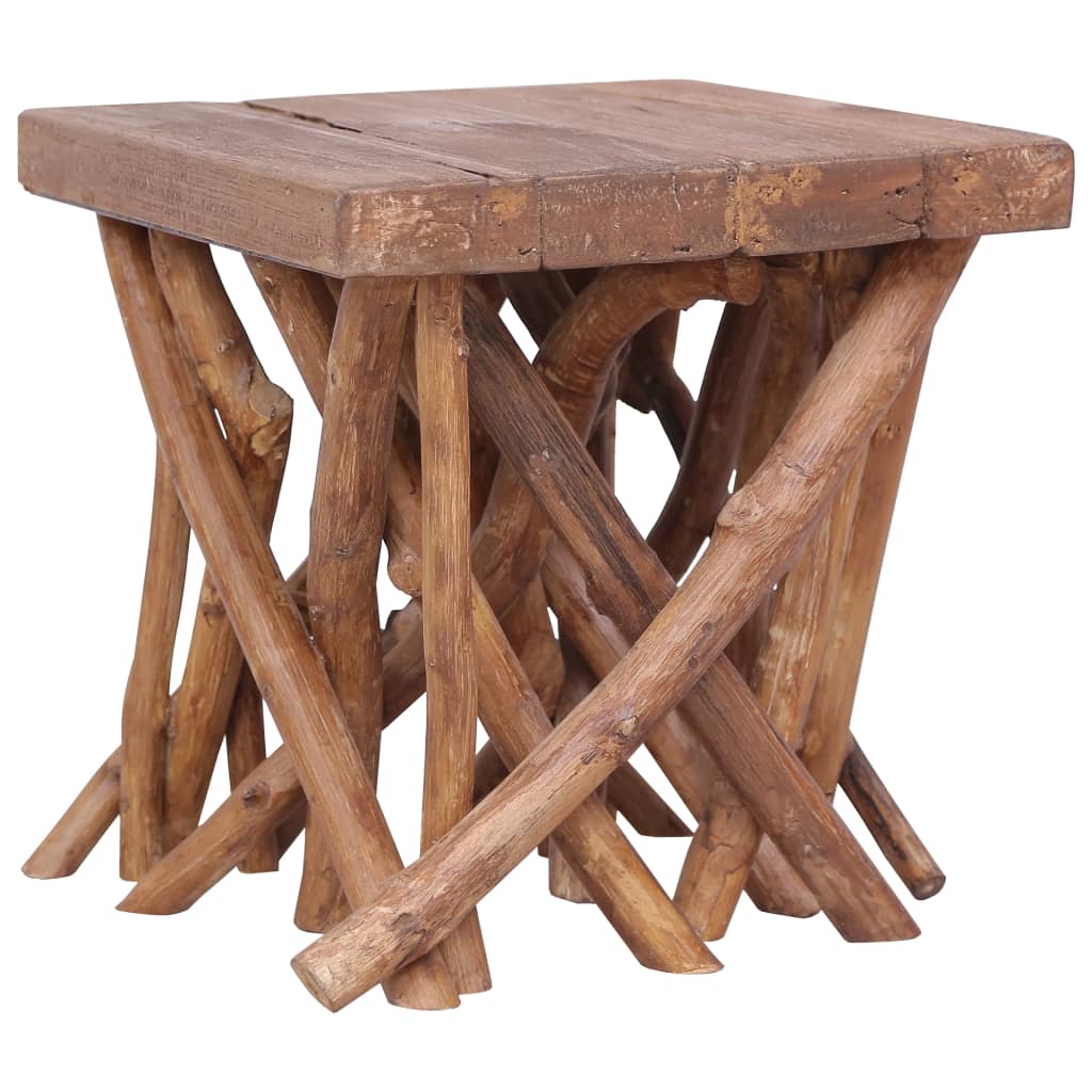 Table basse en rondin 40x40x40 cm bois de récupération mélangé