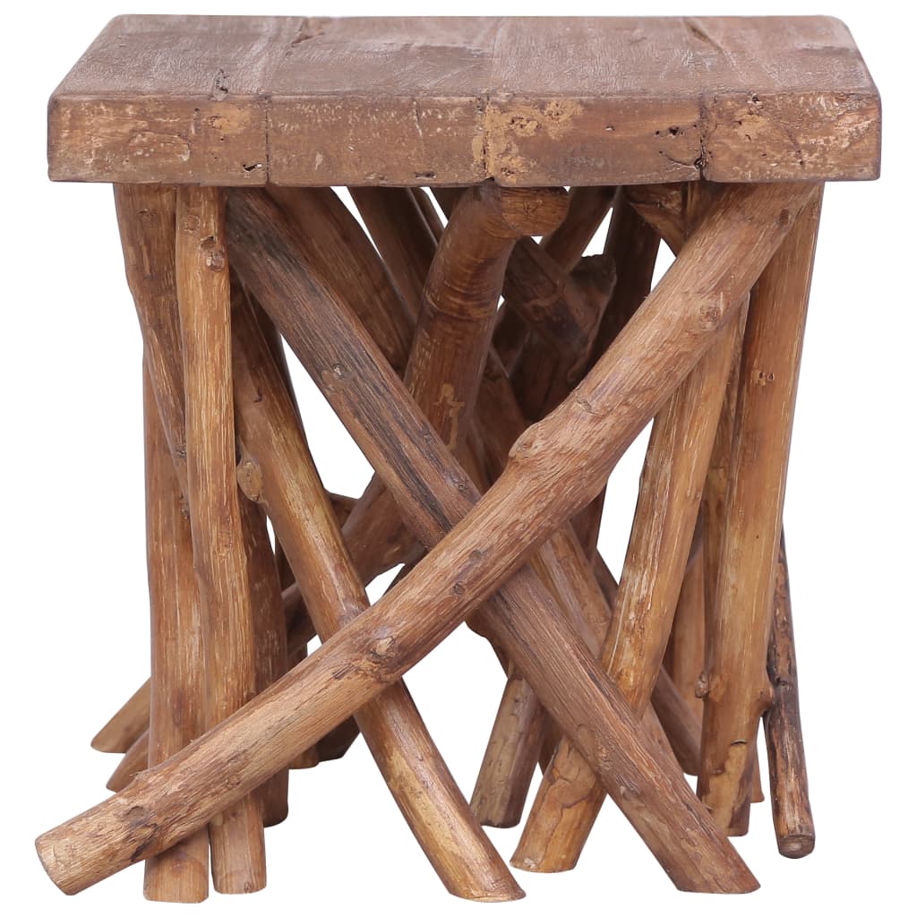 Table basse en rondin 40x40x40 cm bois de récupération mélangé