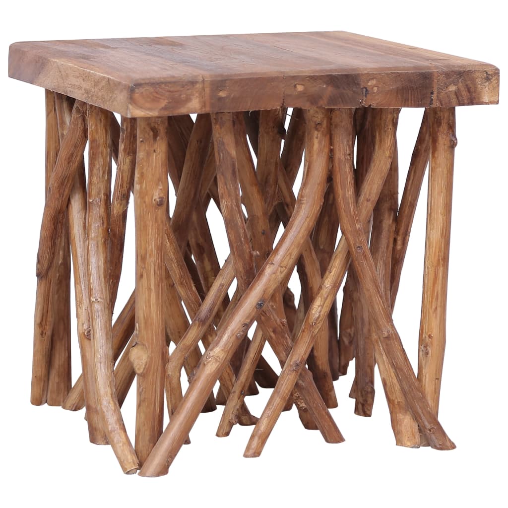 Table basse en rondin 40x40x40 cm bois de récupération mélangé