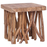 Table basse en rondin 40x40x40 cm bois de récupération mélangé