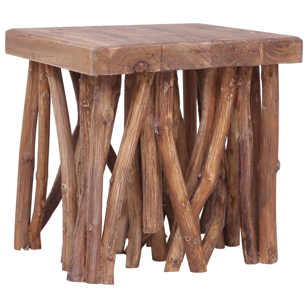 Table basse en rondin 40x40x40 cm bois de récupération mélangé