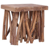 Table basse en rondin 40x40x40 cm bois de récupération mélangé