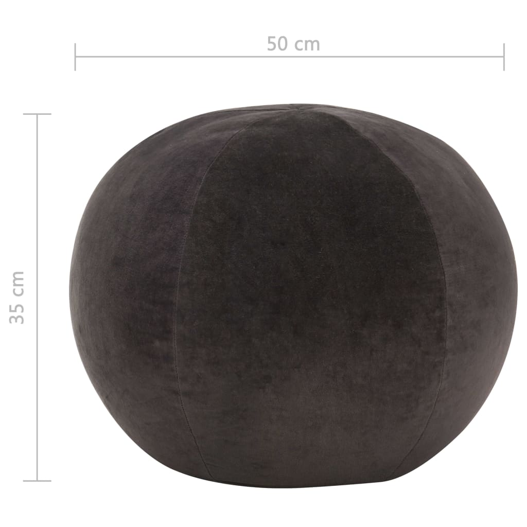 Pouf Velours de coton 50 x 35 cm Anthracite