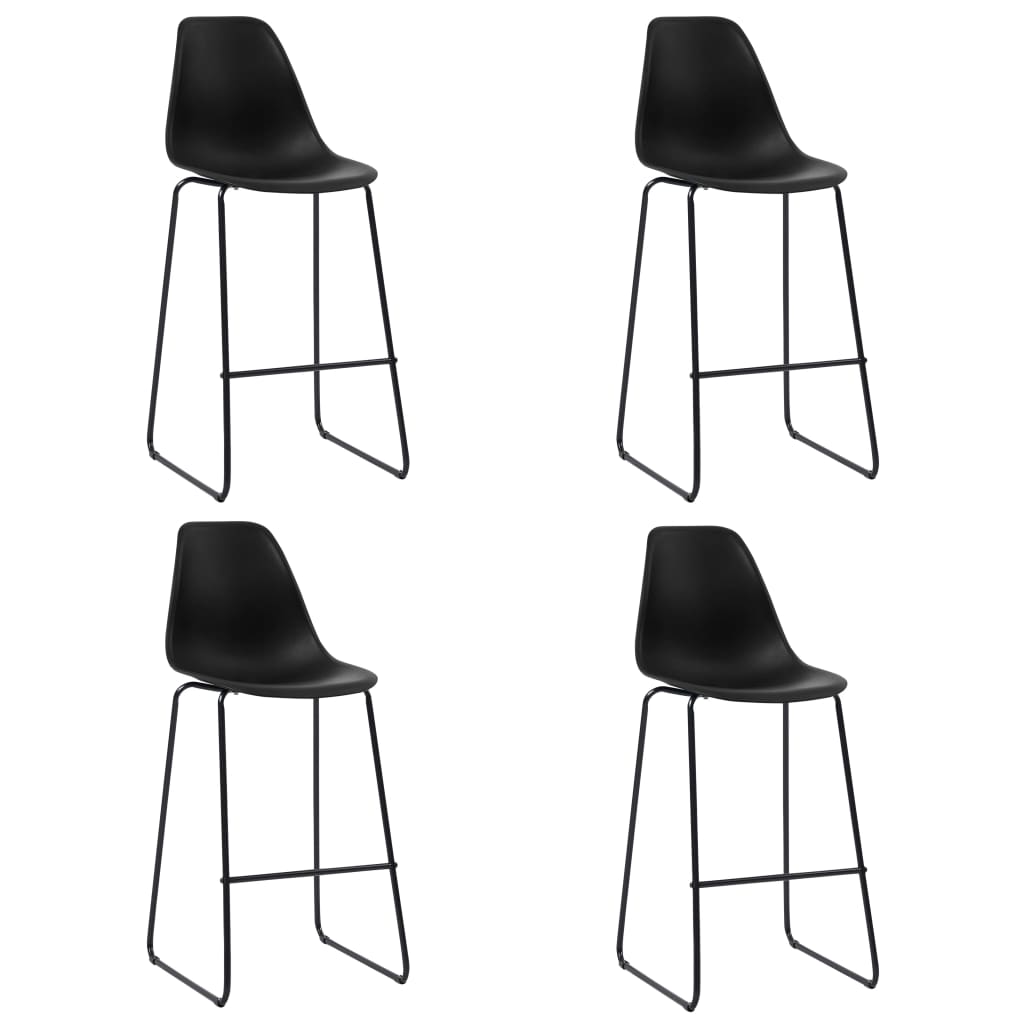 Chaises de bar lot de 4 noir plastique