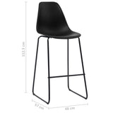 Chaises de bar lot de 4 noir plastique