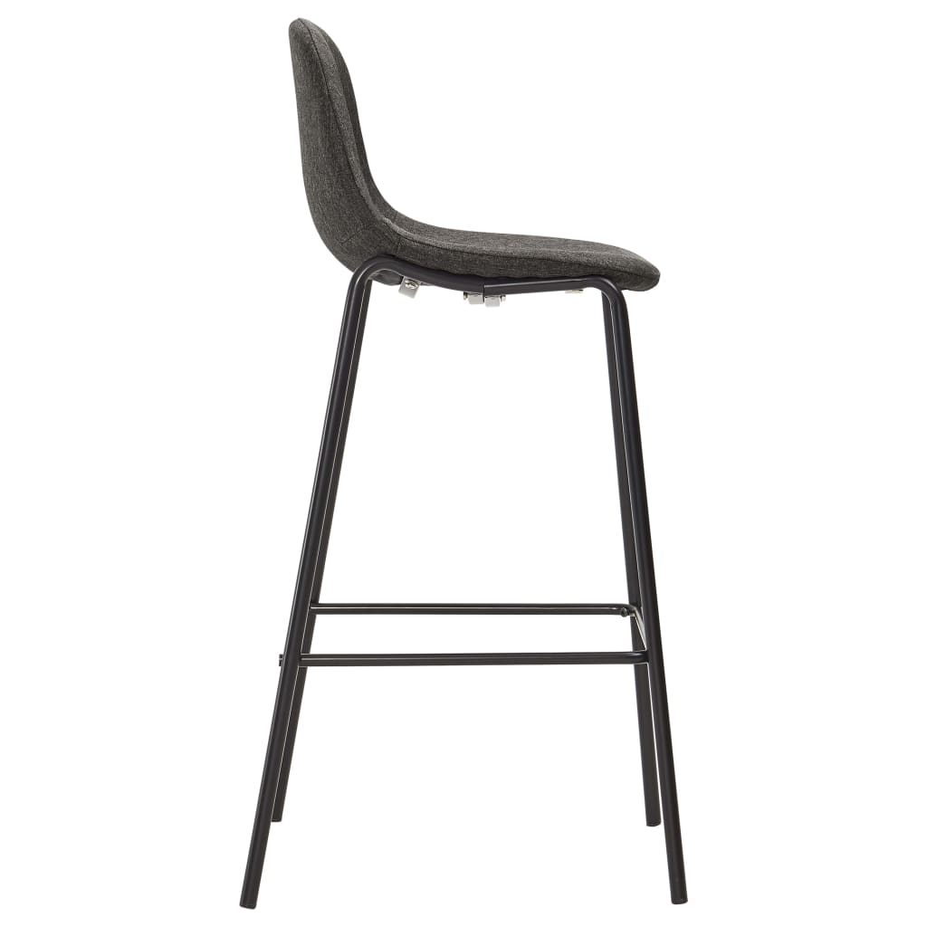 Chaises de bar lot de 2 gris foncé tissu