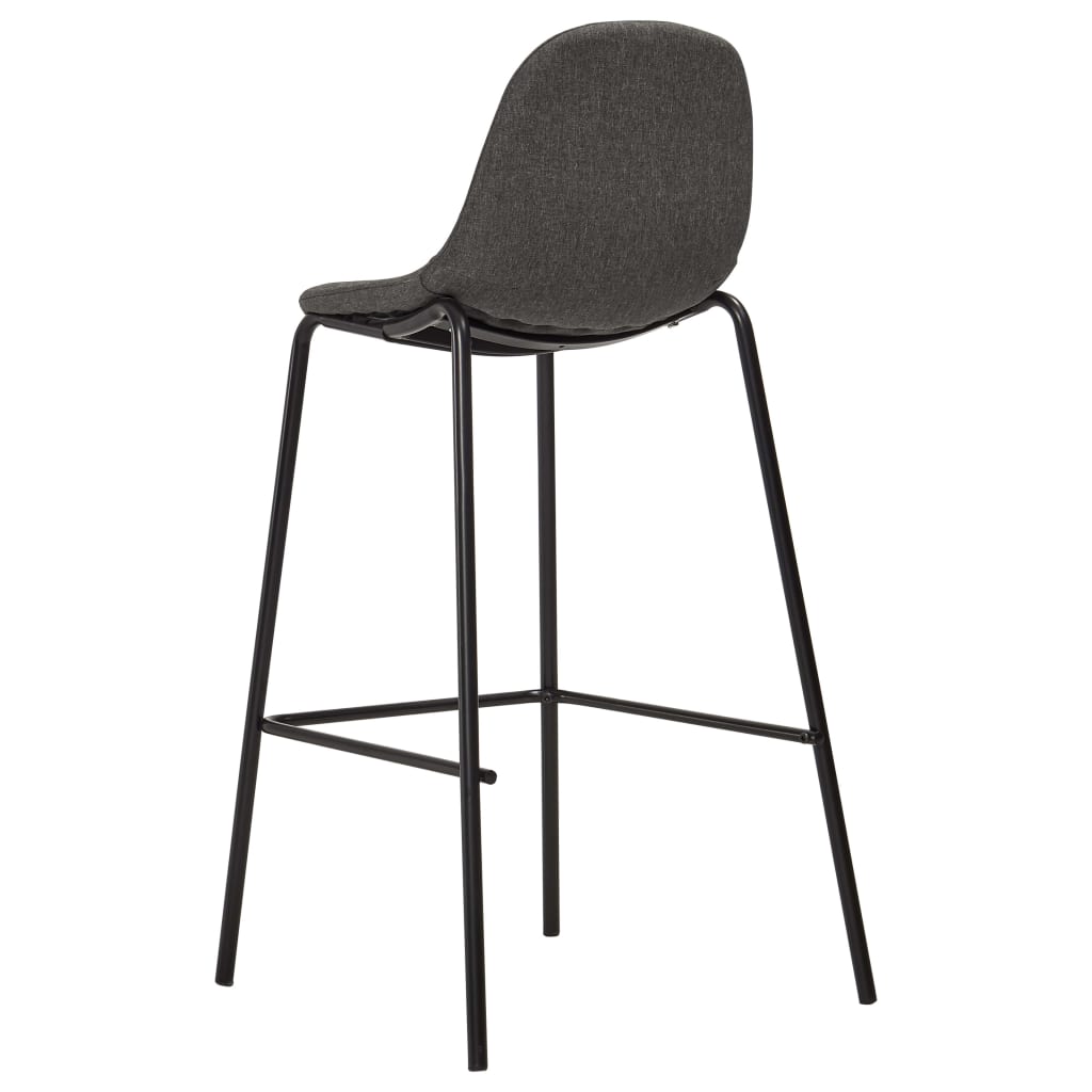 Chaises de bar lot de 2 gris foncé tissu