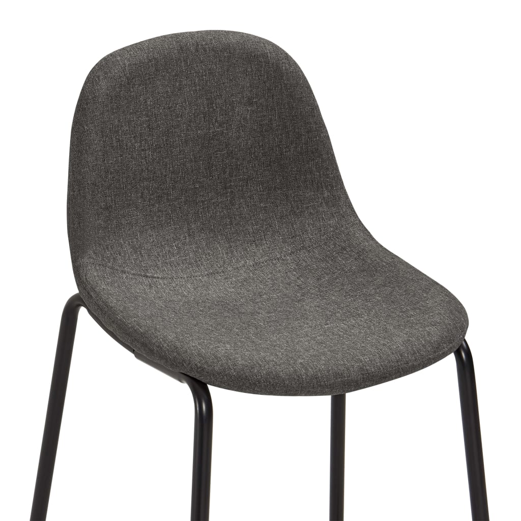 Chaises de bar lot de 2 gris foncé tissu