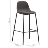 Chaises de bar lot de 2 gris foncé tissu