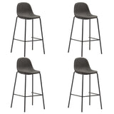 Chaises de bar lot de 4 gris foncé tissu